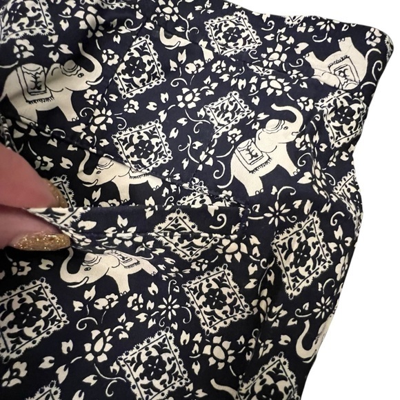 WOMEN'S LIZ CLAIBORNE TABITHA‎ Elephant Novelty Size 12 Wide Leg Cotton Pockets - Picture 13 of 16